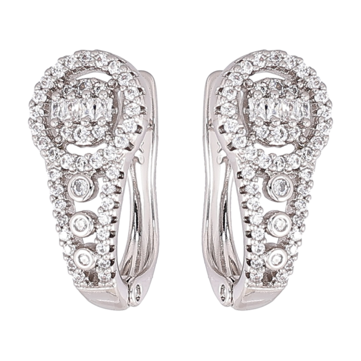 Серьги Xuping Родий английский замок Инкрустация цирконием фото №6