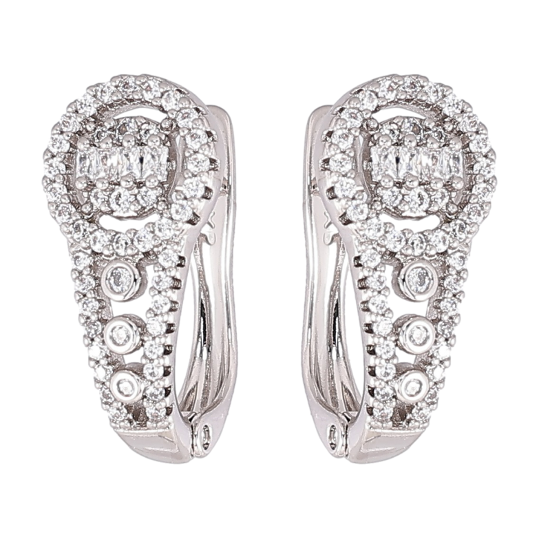 Серьги Xuping Родий английский замок Инкрустация цирконием фото №6