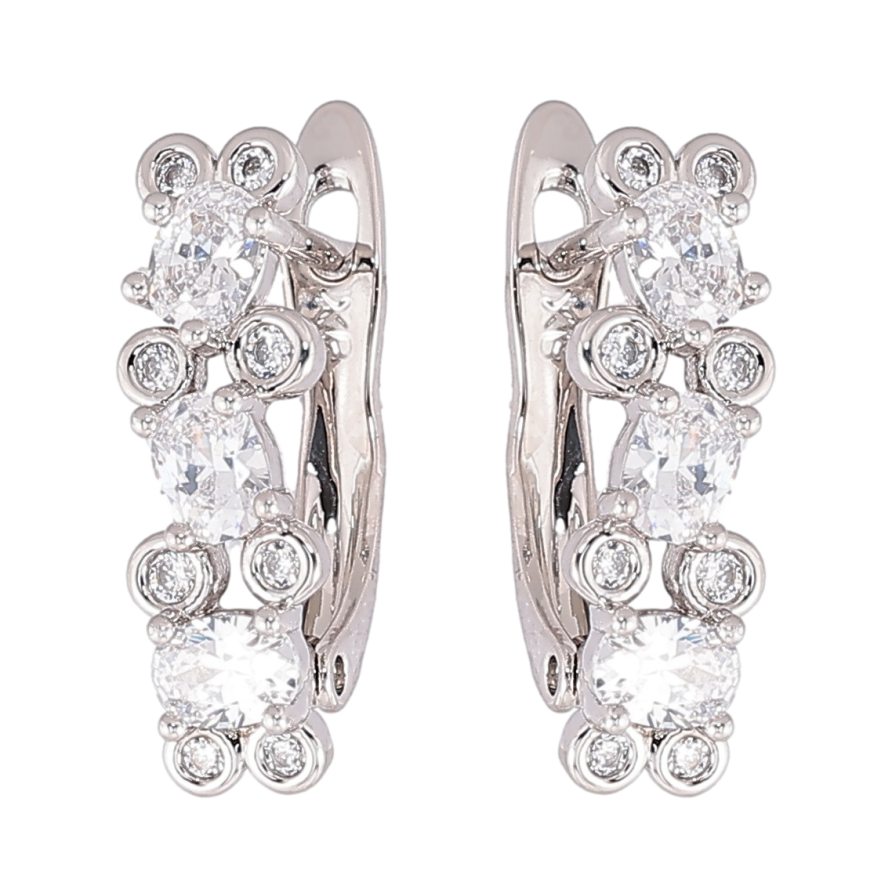 Сережки Xuping Родій англійський замок «Візерунок з цирконієм» фото №1