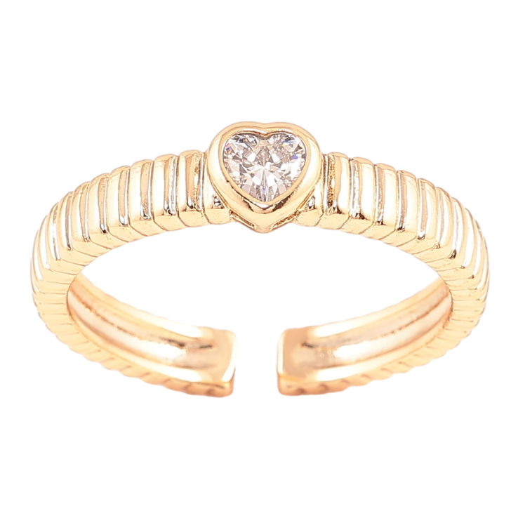 Кольцо Xuping Позолота 18K Кристальное сердечко фото №3