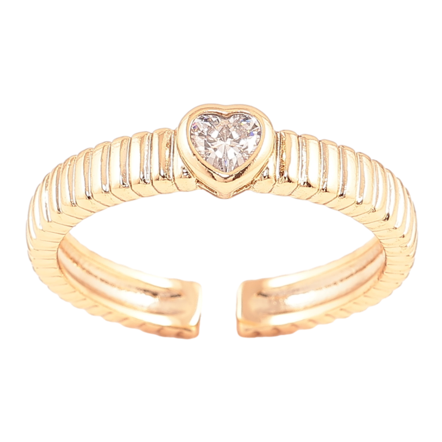 Кольцо Xuping Позолота 18K Кристальное сердечко фото №1