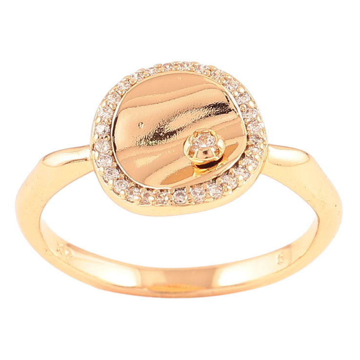 Кольцо Xuping Позолота 18K Декоративный круг с цирконием фото №23