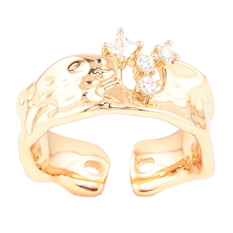 Кольцо Xuping Позолота 18K Декоративный узор с цирконием фото №5