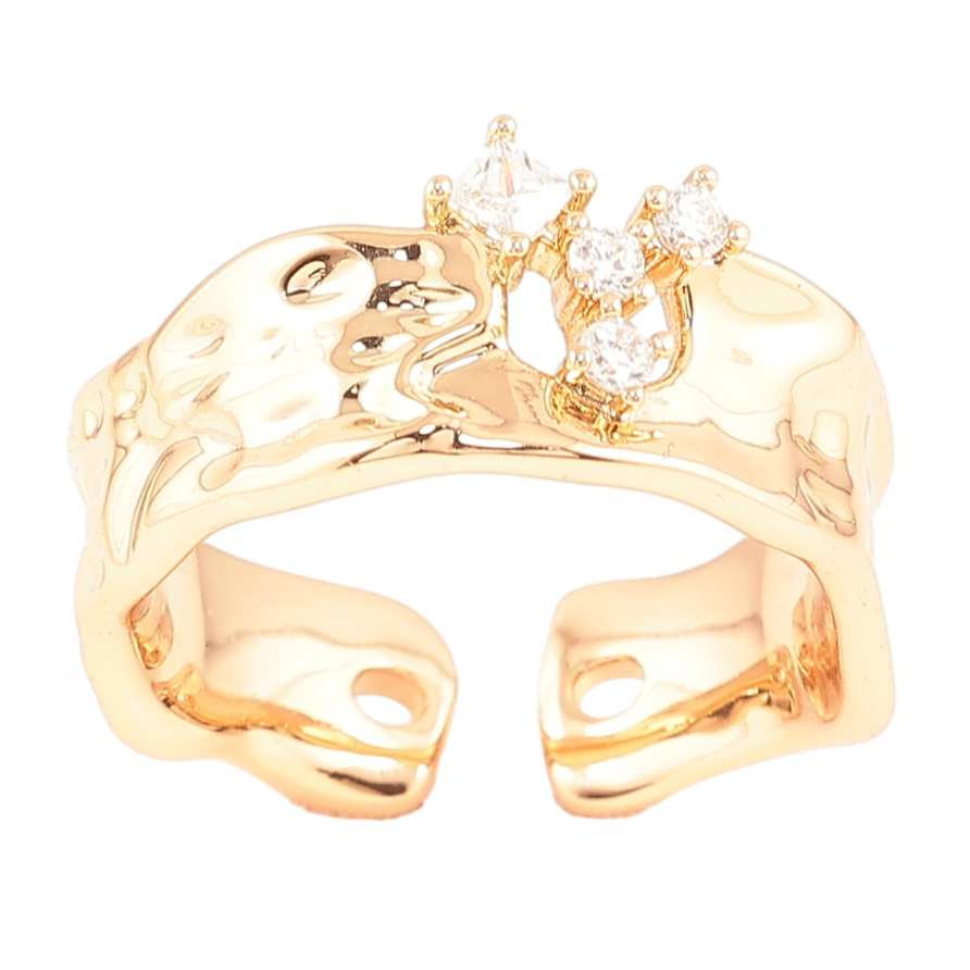 Кольцо Xuping Позолота 18K Декоративный узор с цирконием фото №1