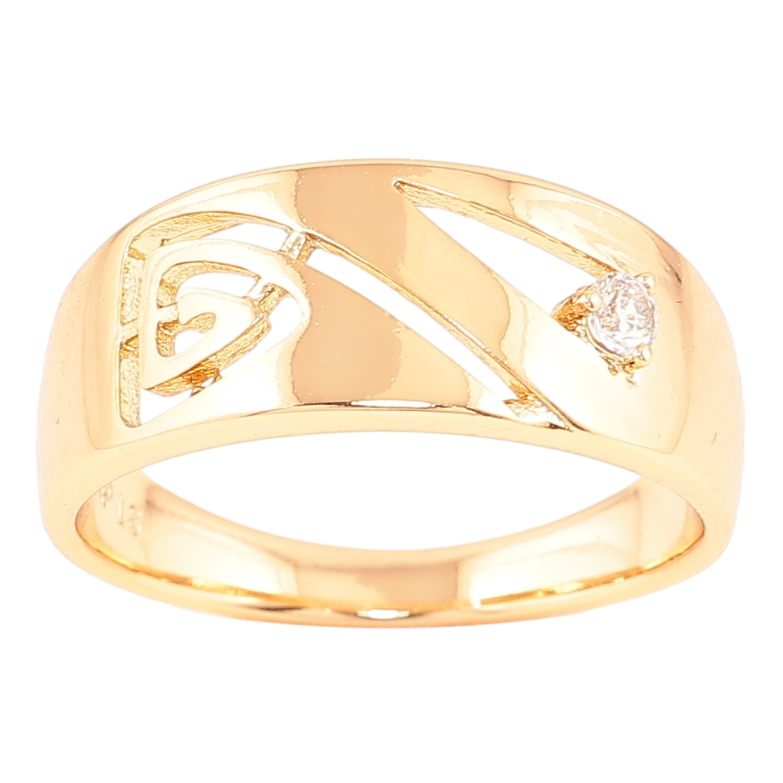 Каблучка Xuping Позолота 18K «Різьблений візерунок з кристалом» фото №9