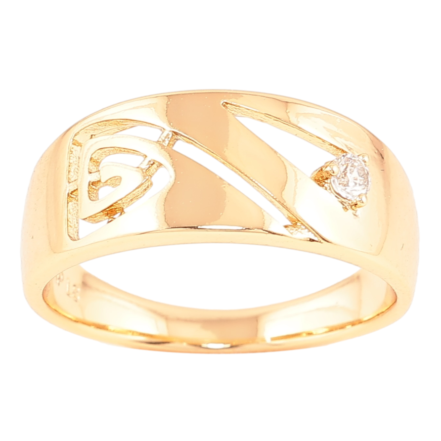 Кольцо Xuping Позолота 18K Резной узор с кристаллом фото №1