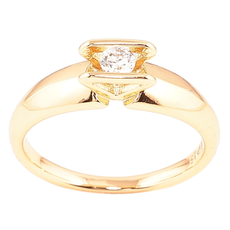 Каблучка Xuping Позолота 18K «Кристал у декоративній оправі» фото №4