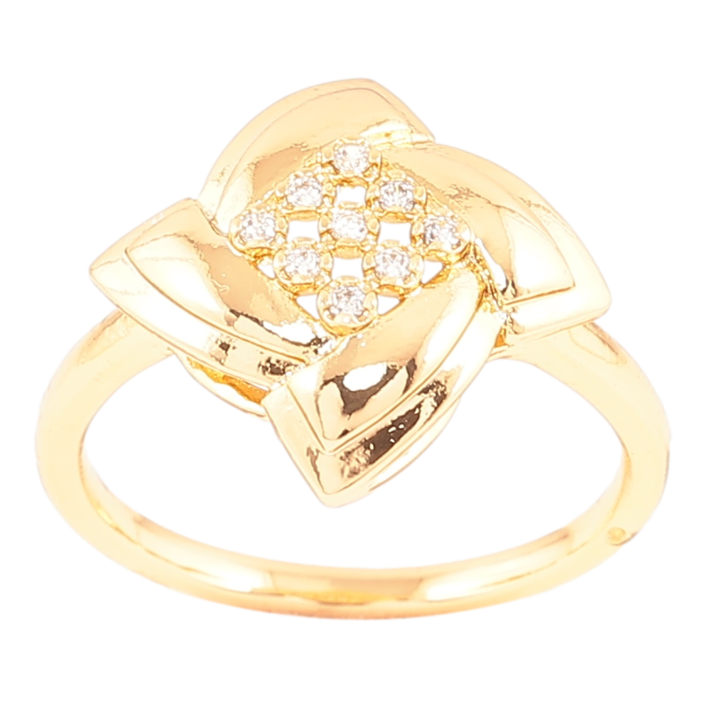 Каблучка Xuping Позолота 18K «Фантазійна квітка з цирконієм» фото №1