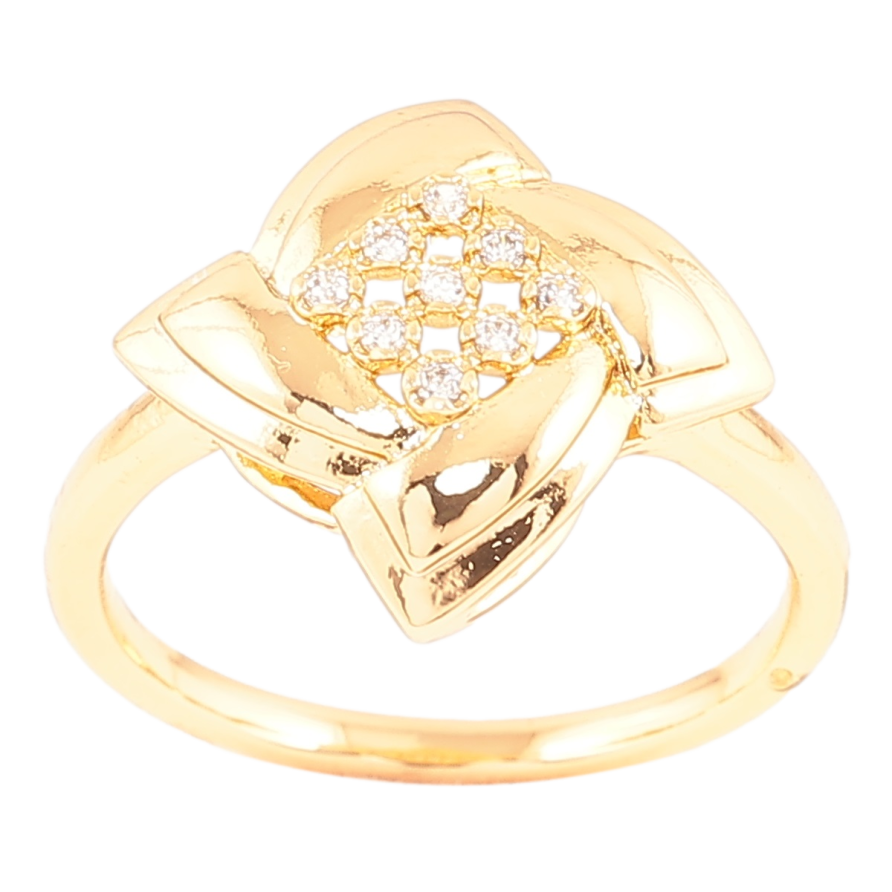 Кольцо Xuping Позолота 18K Фантазийный цветок с цирконием фото №1