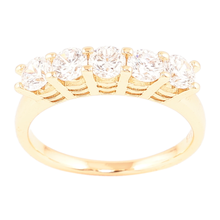 Кольцо Xuping Позолота 18K Дорожка фианитов фото №8