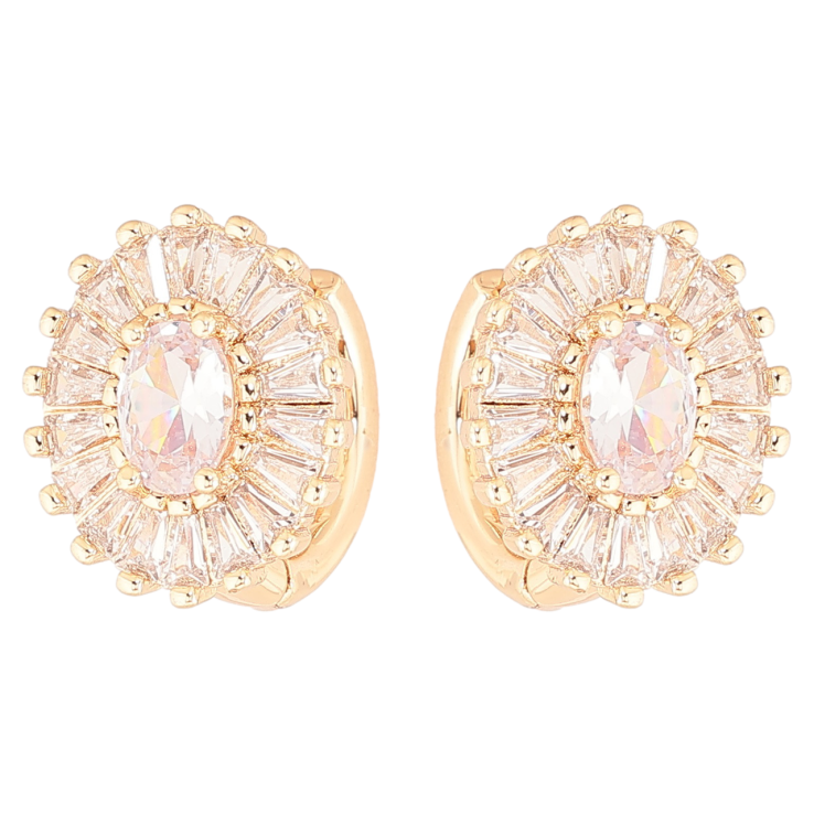 Серьги Xuping M&L Цвет 18K колечки Овалы с инкрустацией фианитами фото №25