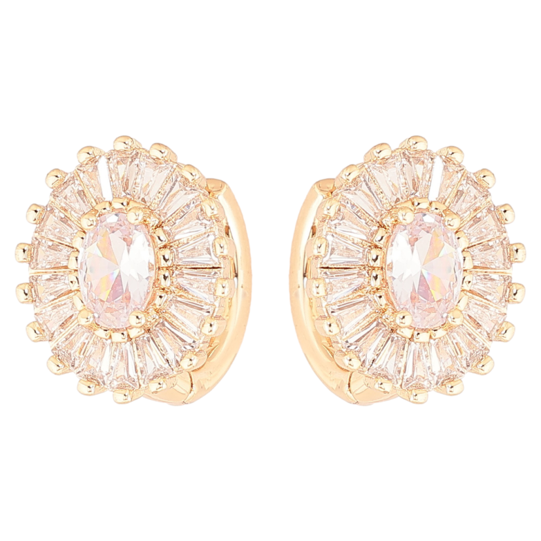 Серьги Xuping M&L Цвет 18K колечки Овалы с инкрустацией фианитами фото №1