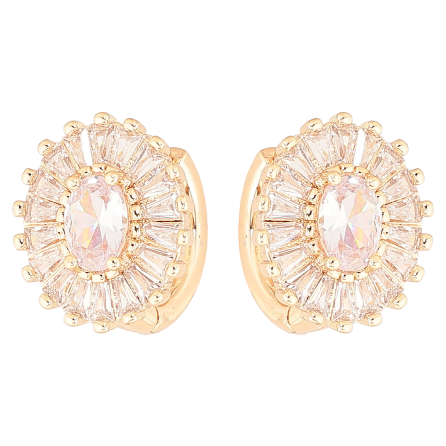 Серьги Xuping M&L Цвет 18K колечки Овалы с инкрустацией фианитами фото №1