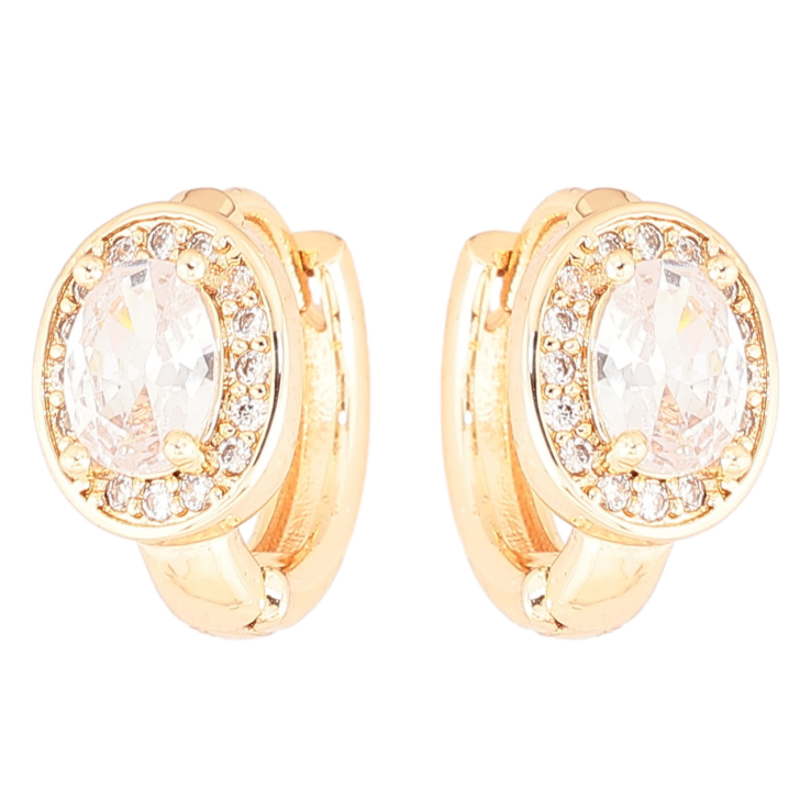 Серьги Xuping M&L Цвет 18K колечки Фианиты в обрамлении циркония фото №23