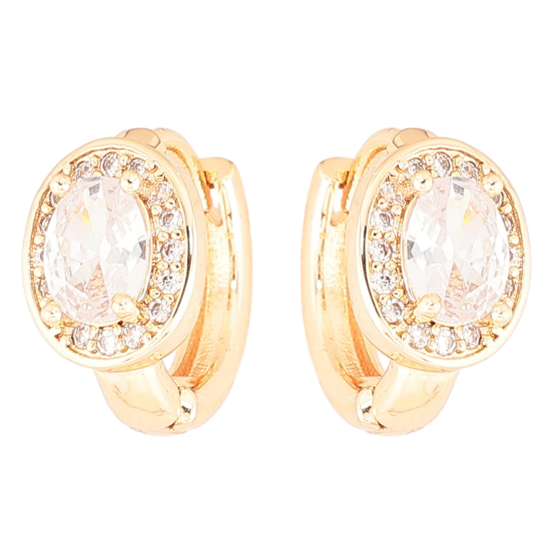 Серьги Xuping M&L Цвет 18K колечки Фианиты в обрамлении циркония фото №3