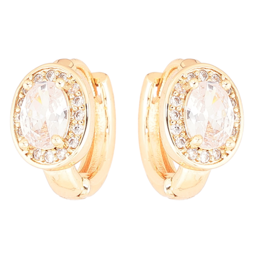 Серьги Xuping M&L Цвет 18K колечки Фианиты в обрамлении циркония фото №1