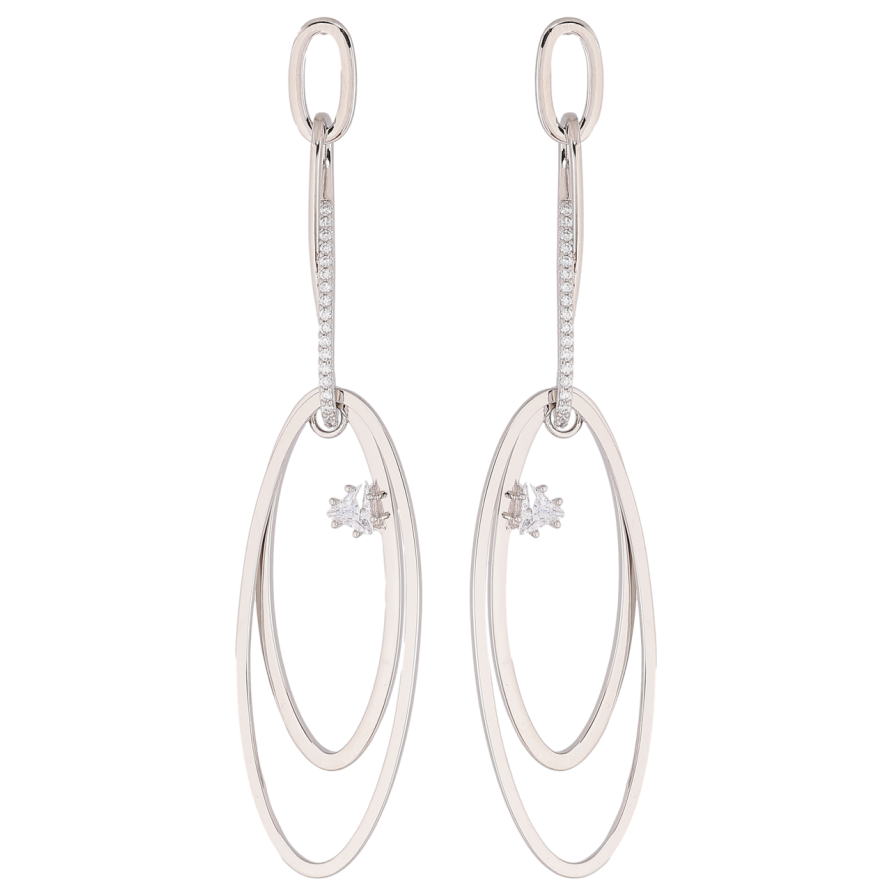 Сережки Xuping Родій пусети «Декоративні підвіски з цирконієм» фото №1 Сережки Xuping Родій пусети «Декоративні підвіски з цирконієм» фото №1