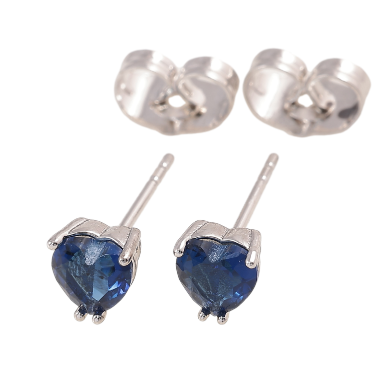 Сережки Xuping Родій пусети «Сині кришталеві сердечка» 5х5мм фото №1 Сережки Xuping Родій пусети «Сині кришталеві сердечка» 5х5мм фото №1