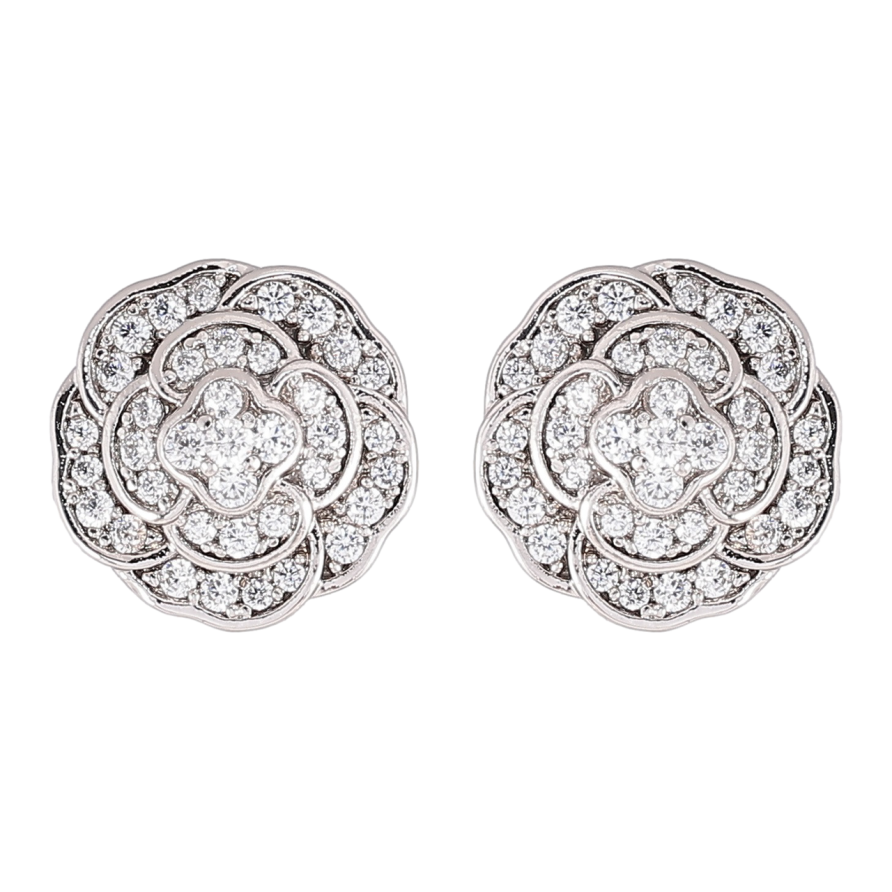 Сережки Xuping Родій пусети «Квіточки з цирконієм» фото №1