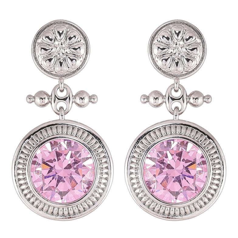 Сережки Xuping Родій пусети «Декоративні підвіски з рожевими фіанітами» фото №1 Сережки Xuping Родій пусети «Декоративні підвіски з рожевими фіанітами» фото №1