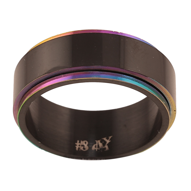 Кольцо Xuping TTM Stainless Steel Цвет Black+Хамелеон Верхняя часть вращается, шир. 8мм фото №1