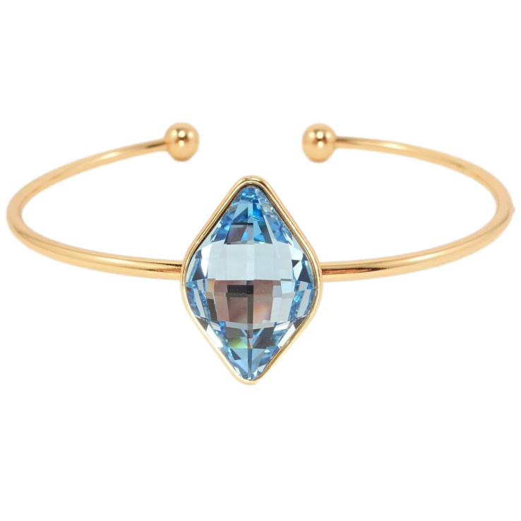 Браслет Xuping цвет 18K с кристаллами Swarovski Ромбовидный кристалл Aquamarine ø 6,5 см фото №24