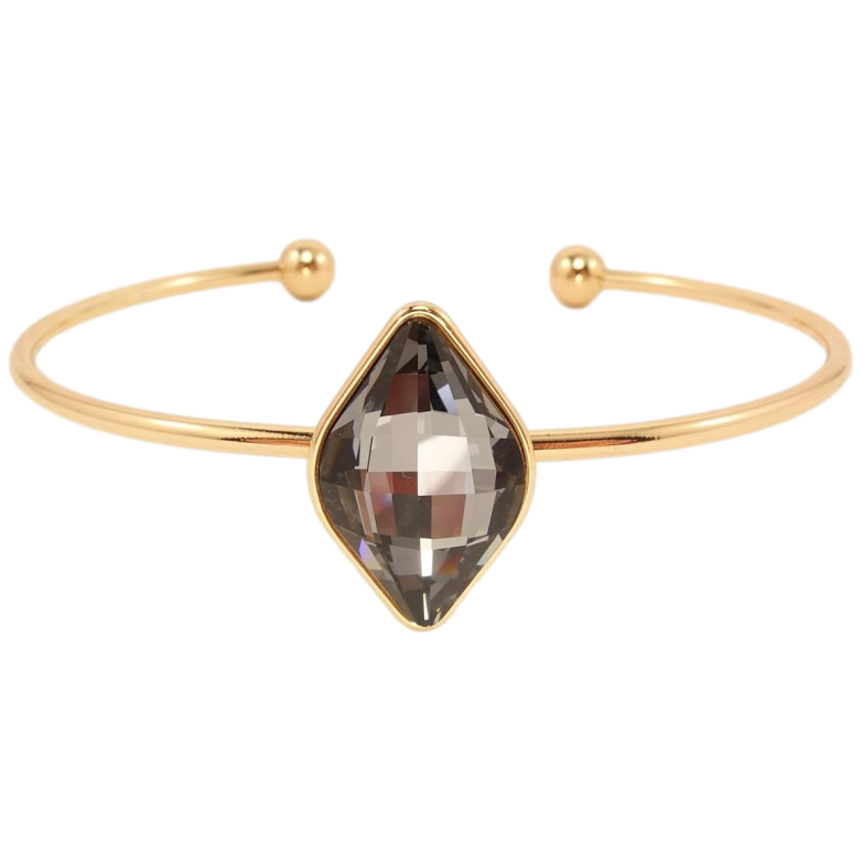 Браслет Xuping колір 18K із кристалами Swarovski Ромбовидний кристал Graphite ø 7 см фото №3