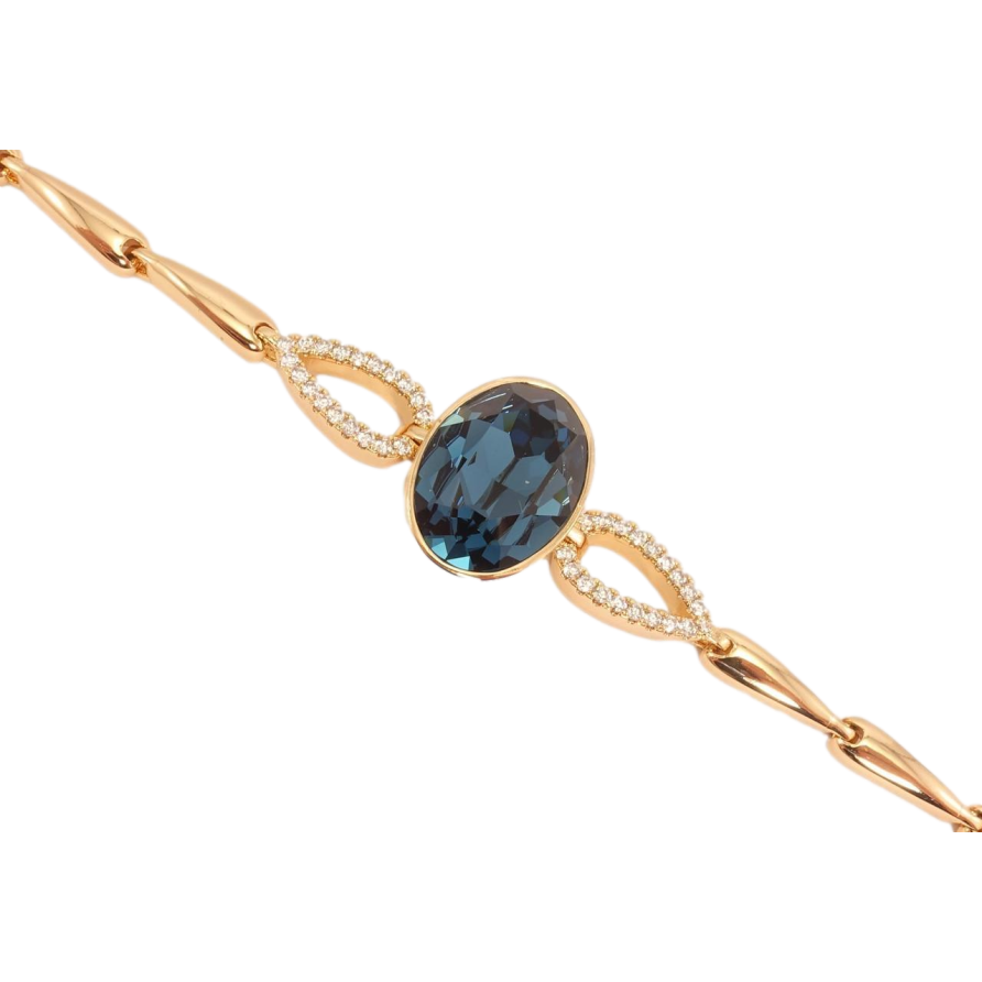 Браслет Xuping колір 18K із кристалами Swarovski Кристал Montana дод. замок на два розміри 16.5,19см фото №1