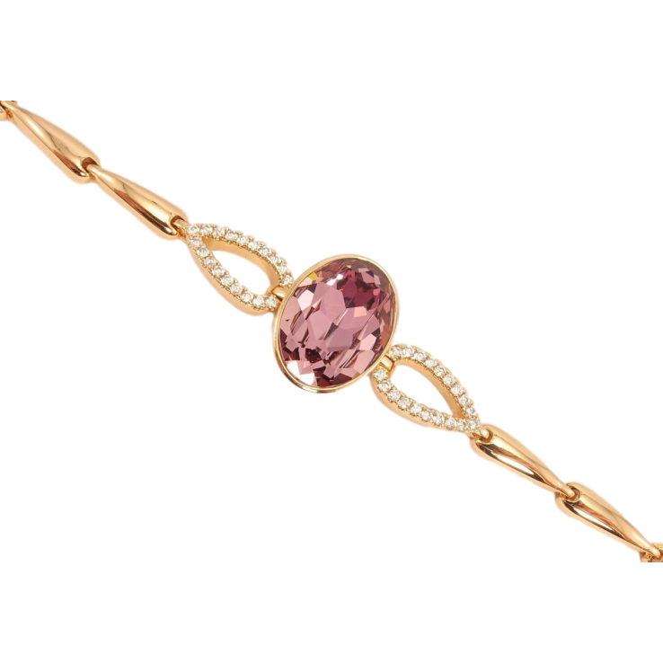 Браслет Xuping колір 18K із кристалами Swarovski Кристал Rose дод. замок на два розміри 16.5,19см фото №16