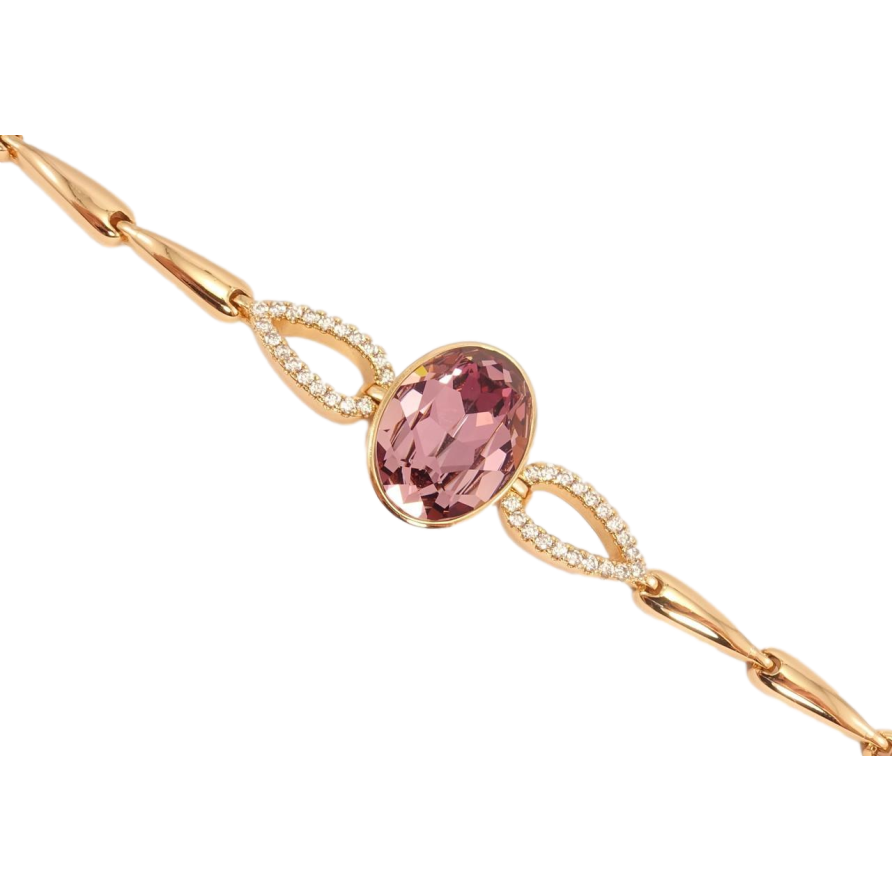 Браслет Xuping колір 18K із кристалами Swarovski Кристал Rose дод. замок на два розміри 16.5,19см фото №1