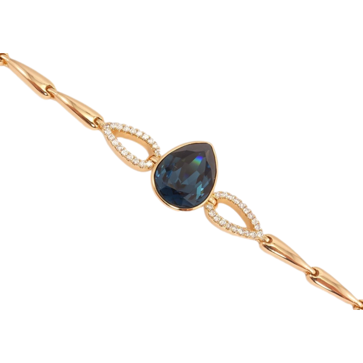 Браслет Xuping цвет 18K с кристаллами Swarovski Кристалл Montana доп. замок на два размера 16.5,19см фото №10