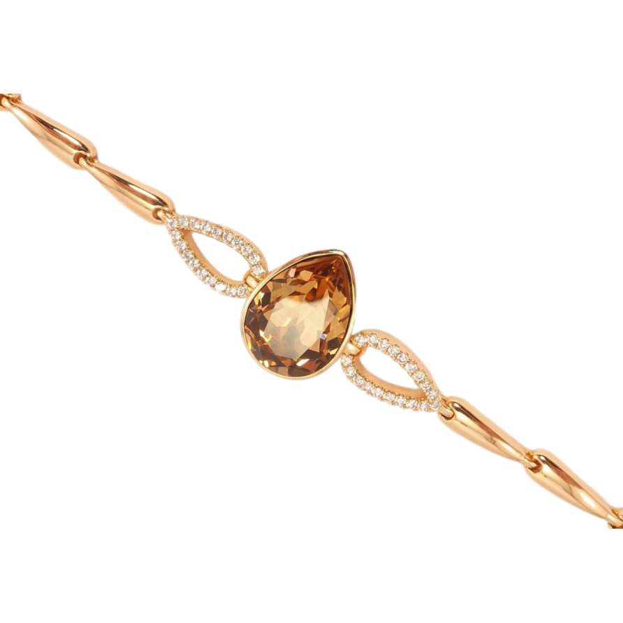 Браслет Xuping цвет 18K с кристаллами Swarovski Кристалл Topaz доп. замок на два размера 16.5,19см фото №1