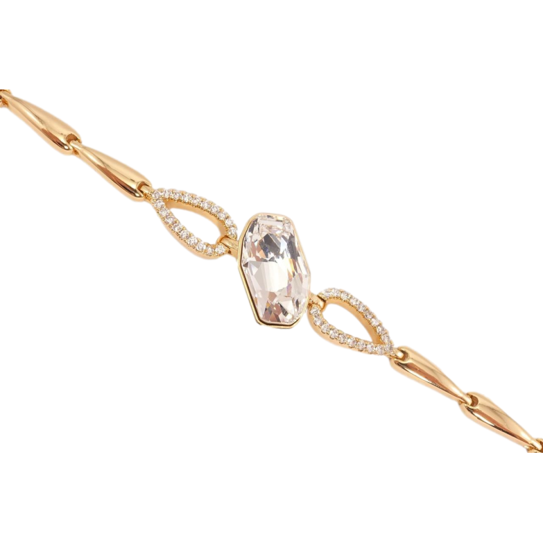 Браслет Xuping цвет 18K с кристаллами Swarovski Кристалл Clear доп. замок на два размера 16.5,19см фото №1