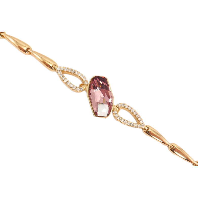 Браслет Xuping цвет 18K с кристаллами Swarovski Кристалл Rose доп. замок на два размера 16.5,19см фото №1