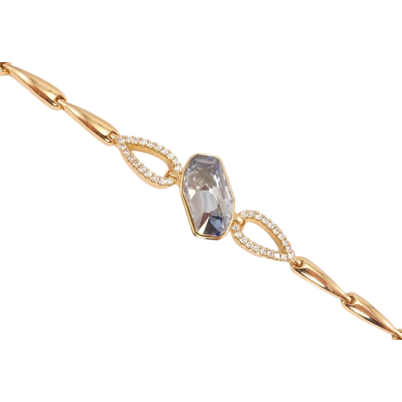 Браслет Xuping цвет 18K с кристаллами Swarovski Кристалл Blue Shade доп. замок на два размера 16.5,19см фото №1