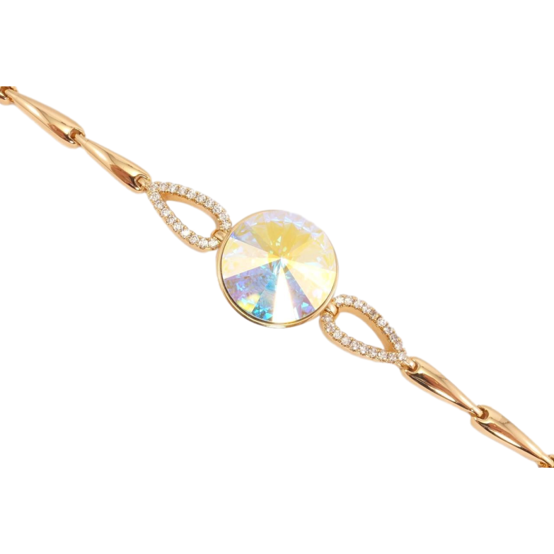 Браслет Xuping колір 18K із кристалами Swarovski Кристал Aurore Boreale дод. замок на два розміри фото №13