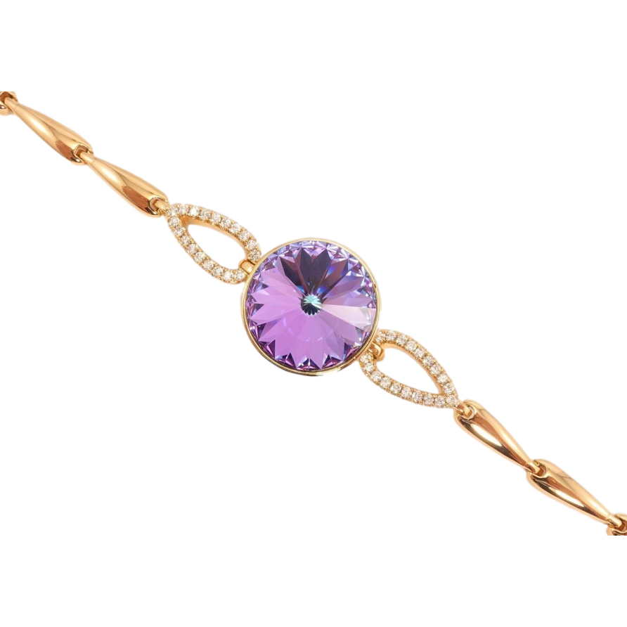 Браслет Xuping цвет 18K с кристаллами Swarovski Кристалл Paradise Shine доп. замок на два размера фото №1