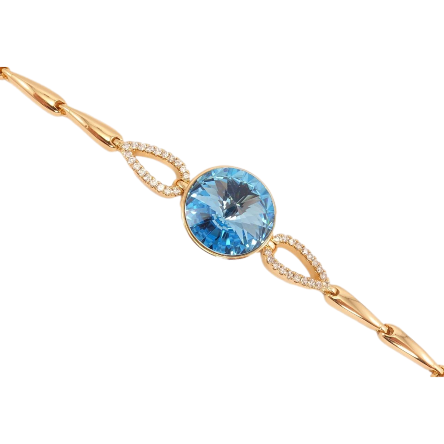Браслет Xuping колір 18K із кристалами Swarovski Кристал Ocean Delite дод. замок на два розміри фото №1