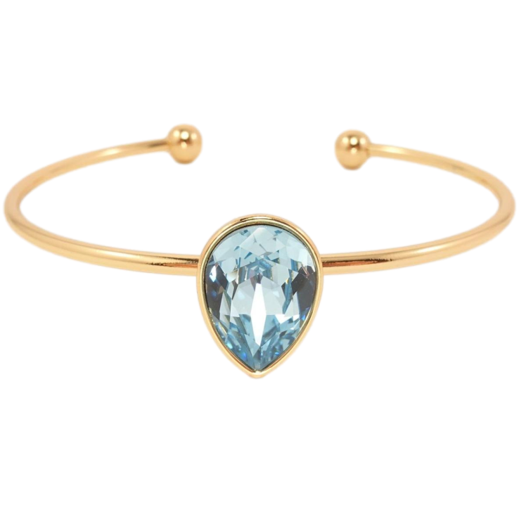 Браслет Xuping цвет 18K с кристаллами Swarovski Кристалл капелька Aquamarine ø 6,5 см фото №15