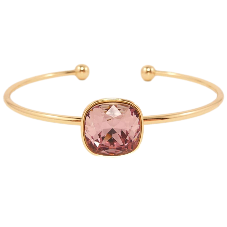 Браслет Xuping цвет 18K с кристаллами Swarovski Кристалл квадратная подушечка Antique Pink ø 6,5 см фото №19