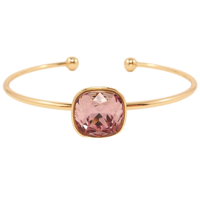 Браслет Xuping цвет 18K с кристаллами Swarovski Кристалл квадратная подушечка Antique Pink ø 6,5 см фото №1