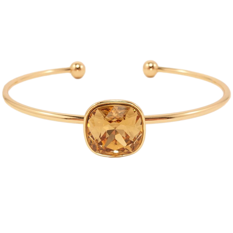 Браслет Xuping цвет 18K с кристаллами Swarovski Кристалл квадратная подушечка Topaz ø 6,5 см фото №5