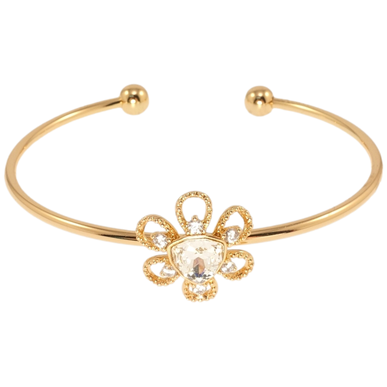 Браслет Xuping цвет 18K с кр-ми Swarovski Цветочек с кристаллом Clear ø 6см фото №1