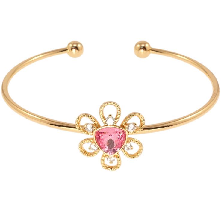 Браслет Xuping цвет 18K с кр-ми Swarovski Цветочек с кристаллом Rose ø 6см фото №14