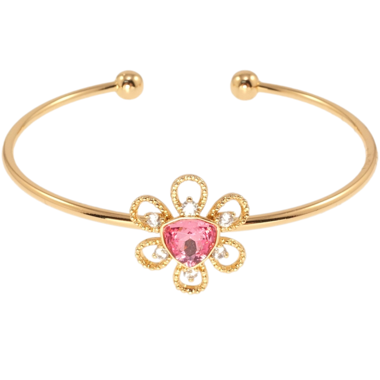 Браслет Xuping цвет 18K с кр-ми Swarovski Цветочек с кристаллом Rose ø 6см фото №1