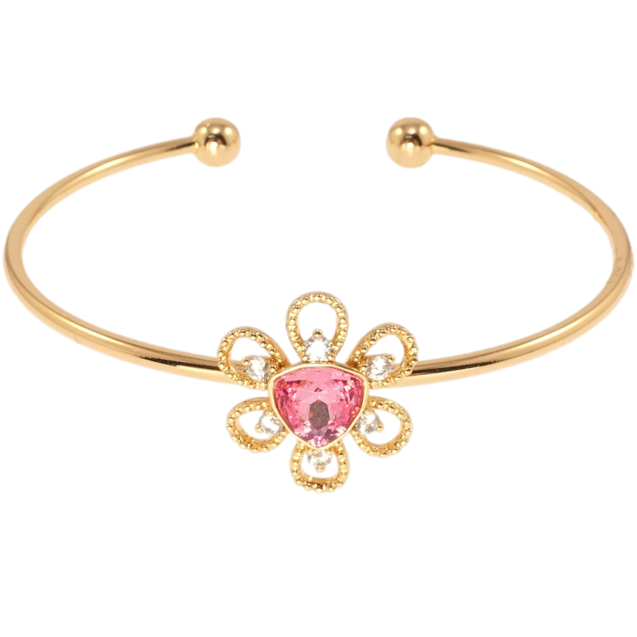 Браслет Xuping цвет 18K с кр-ми Swarovski Цветочек с кристаллом Rose ø 6см фото №1