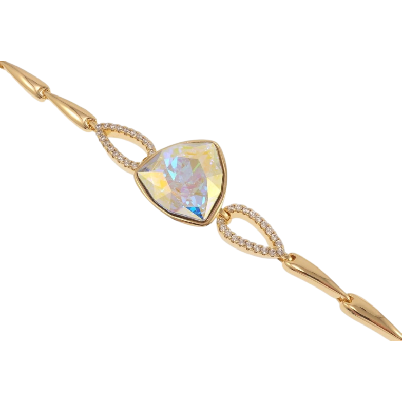 Браслет Xuping цвет 18K с кр-ми Swarovski Кристалл АВ длина с доп. замком 17,19см х 5мм фото №1