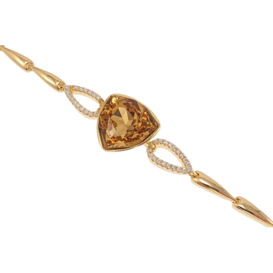 Браслет Xuping цвет 18K с кр-ми Swarovski Кристалл Copper длина с доп. замком 17,19см х 5мм фото №1