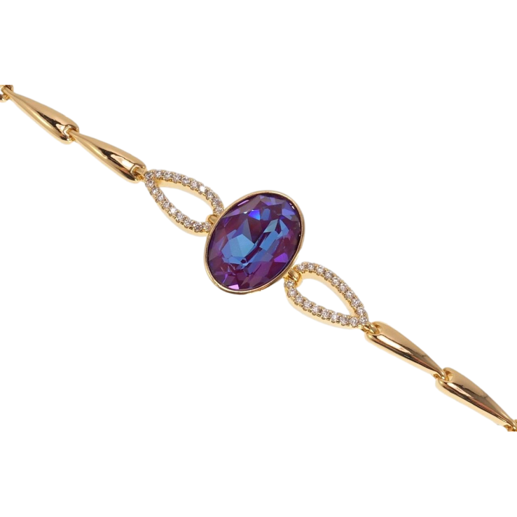 Браслет Xuping цвет 18K с кр-ми Swarovski Кристалл Burgundy Delite дл.с доп.замком 16.5,19см х 5-8мм фото №15