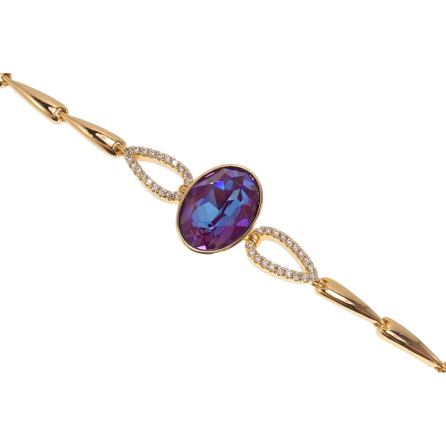 Браслет Xuping цвет 18K с кр-ми Swarovski Кристалл Burgundy Delite дл.с доп.замком 16.5,19см х 5-8мм фото №1